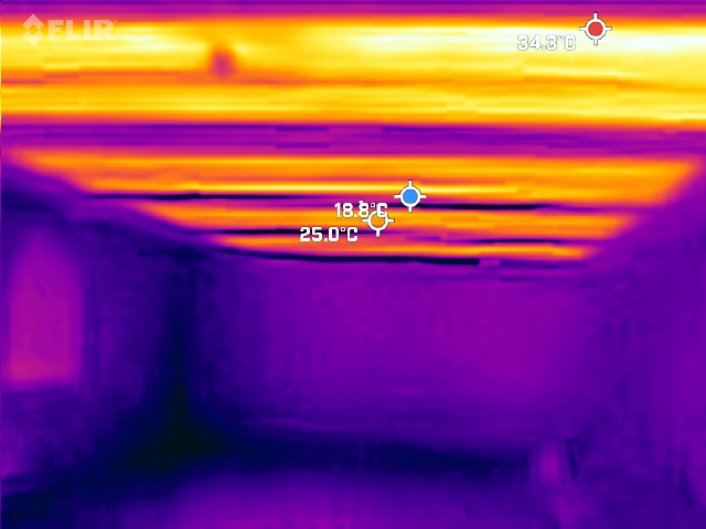 Ceiling heating using infared