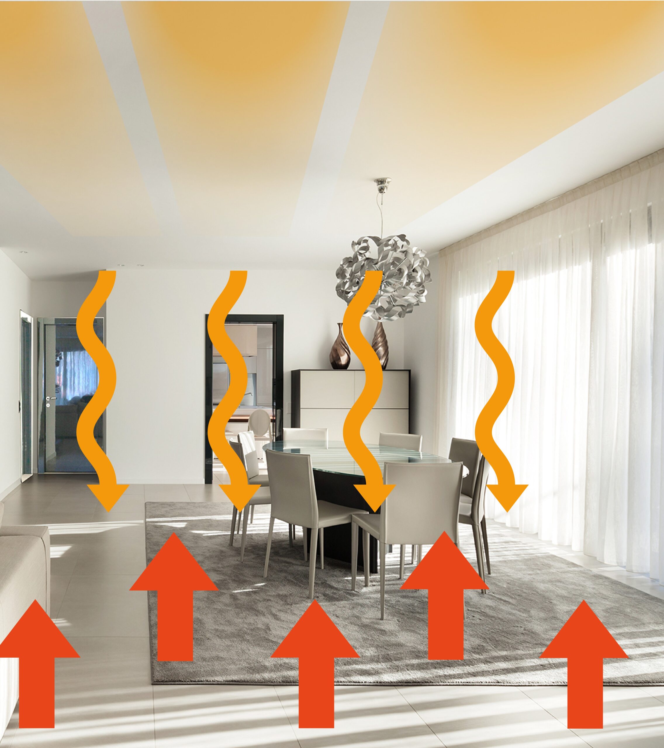 infrared heating from the ceiling