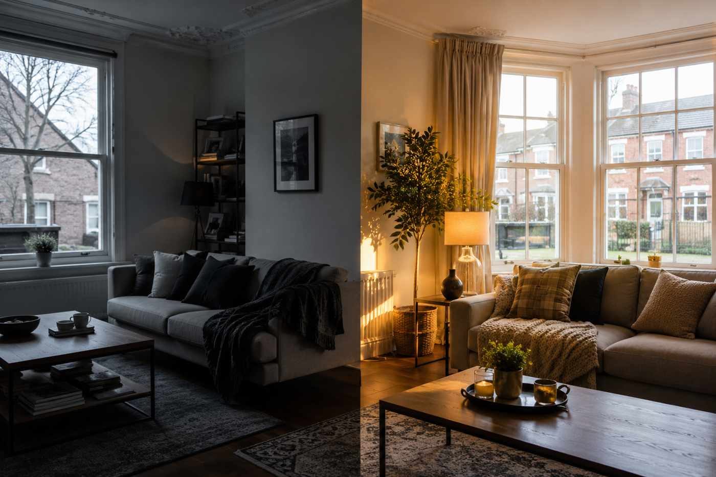 British home showing the transition from fossil fuel heating towards cleaner electric-ready living